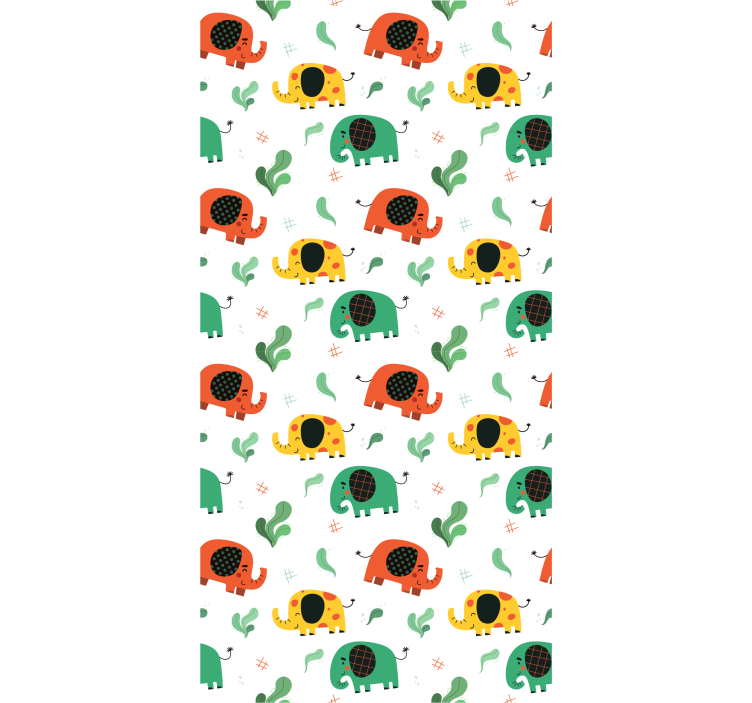 Playful Elephant Pattern elephants wallpaper - TenStickers