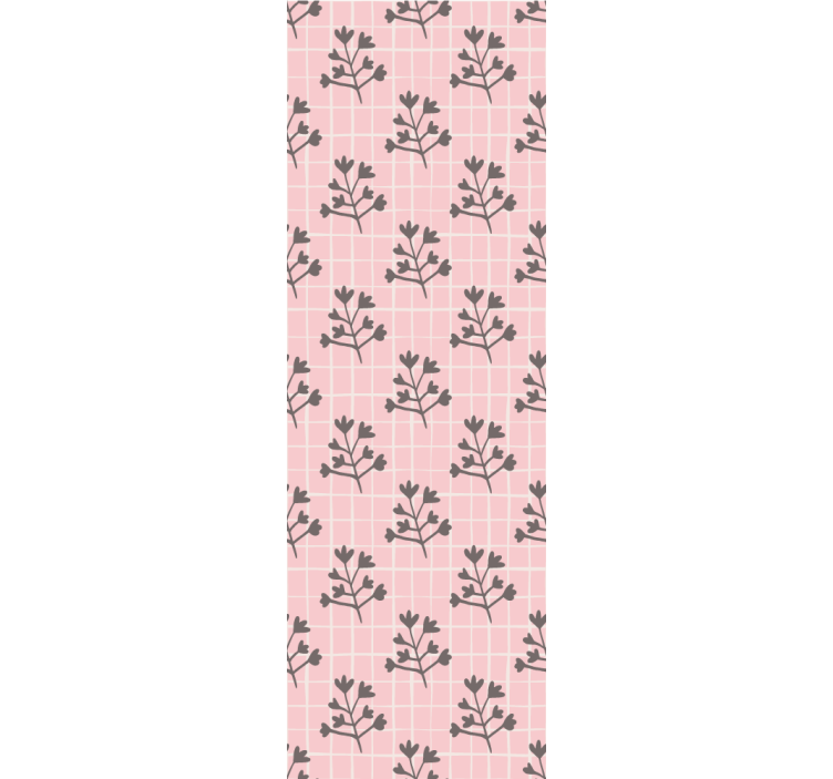 Botanical Grid Pattern leaves wallpaper - TenStickers