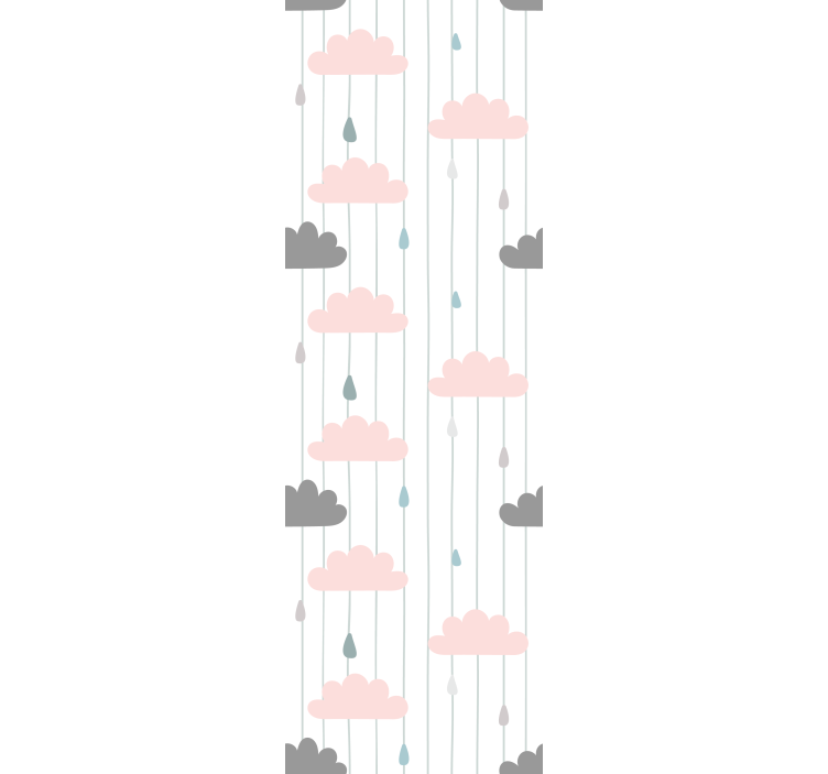 Cloudy Raindrops nursery room wallpaper - TenStickers