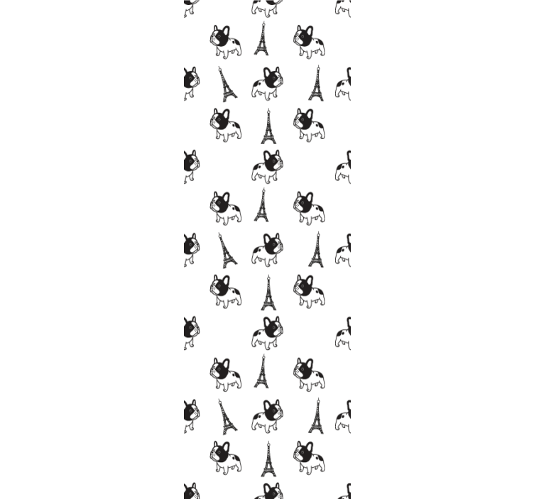 Parisian Pooches cute dog wallpaper - TenStickers