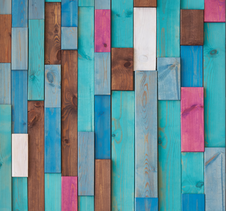 Multicolored Wooden Planks - TenStickers