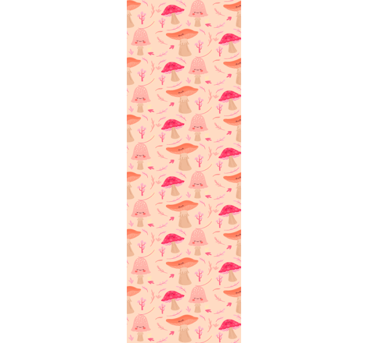 Whimsical Mushrooms ornamental wallpaper - TenStickers