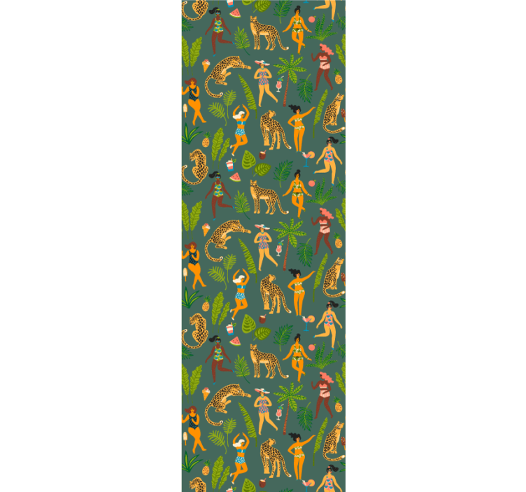 Jungle Dance Motif animals wallpaper - TenStickers