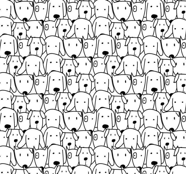 Canine Illustration cute dog wallpaper - TenStickers