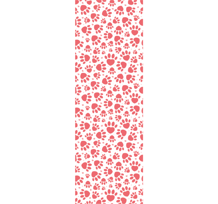 Paw Print Hearts cute dog wallpaper - TenStickers