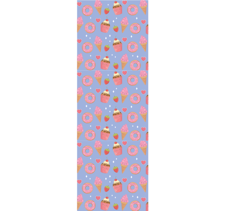 Sweet Dessert Pattern nursery room wallpaper - TenStickers