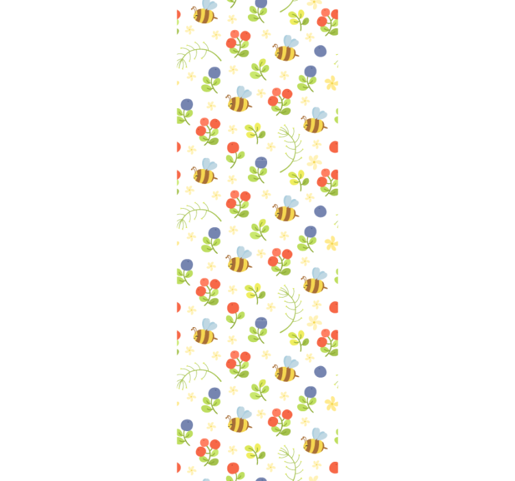 Bee Garden Pattern wallpaper childrens room - TenStickers