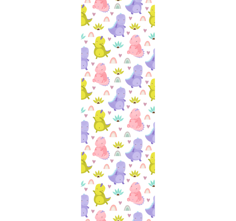Dinosaur Delight Pattern nursery room wallpaper - TenStickers