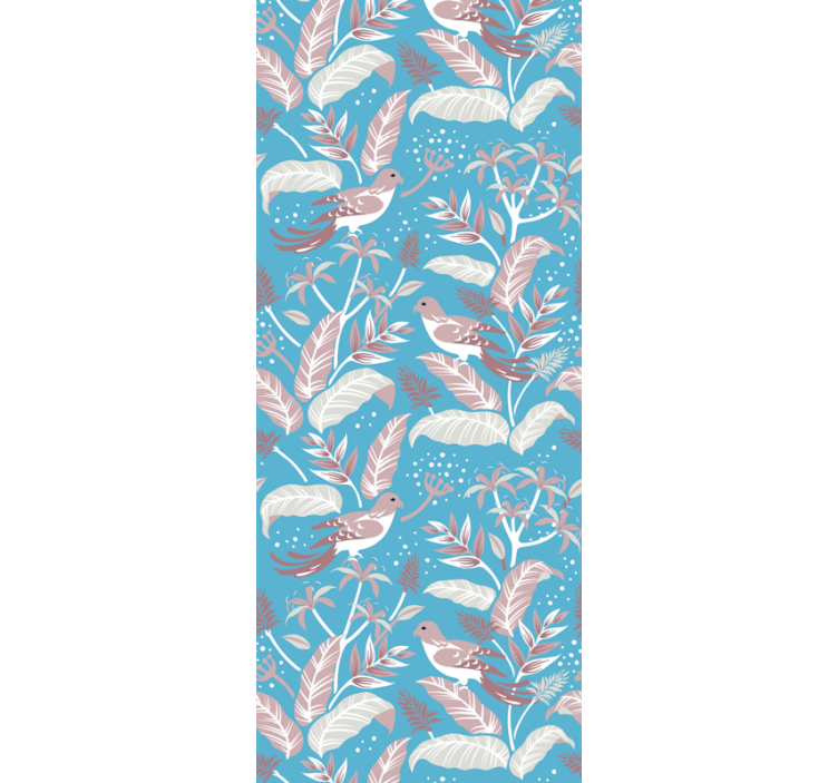 Botanical Avian Motif birds in wallpaper - TenStickers