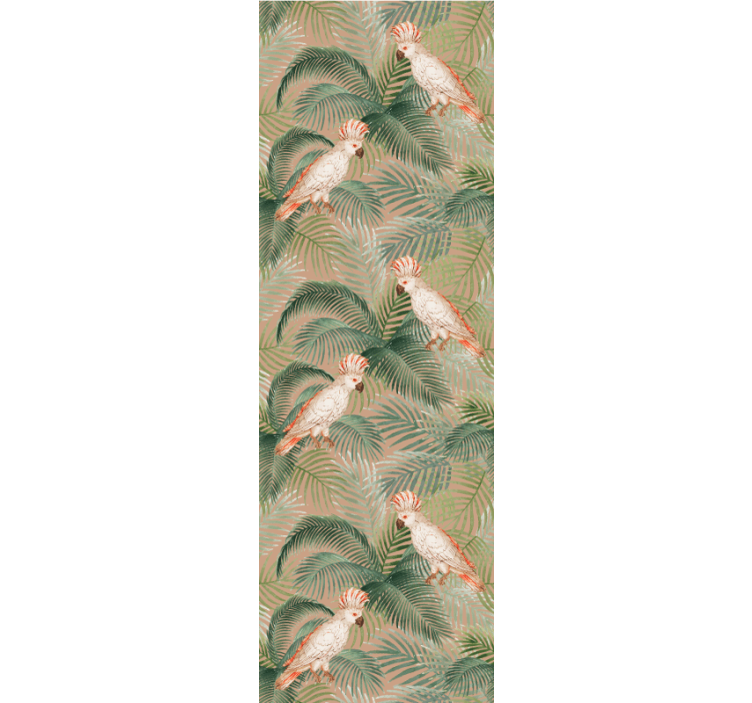 Tropical Parrot Print living area wallpaper - TenStickers
