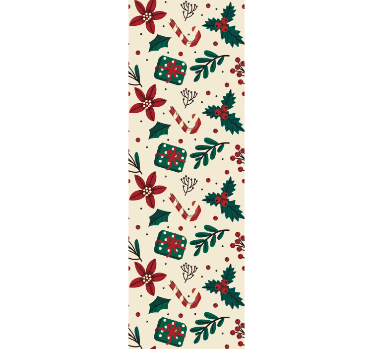 Festive Botanical Pattern holiday christmas wallpaper - TenStickers
