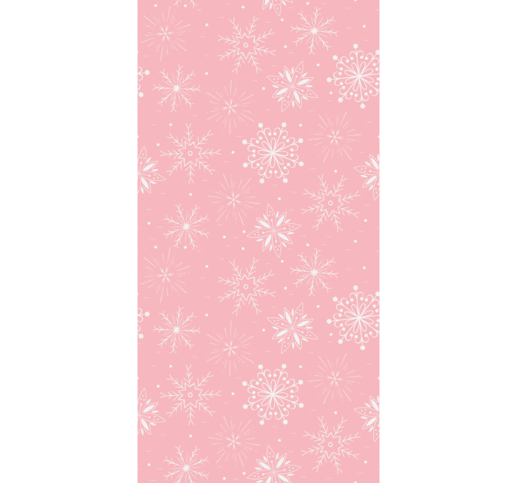 Snowflakes on pink background  Xmas wallpaper - TenStickers