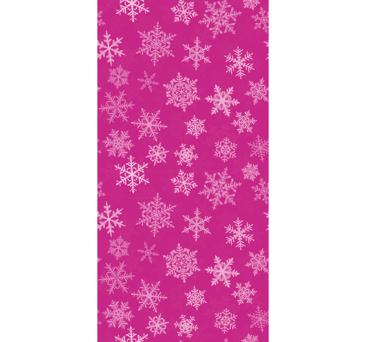 Pink snowflakes pattern Christmas wallpaper - TenStickers