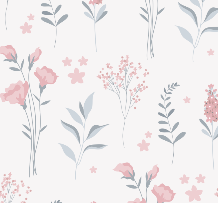 Pink blossom flowers Flower Wallpaper - TenStickers