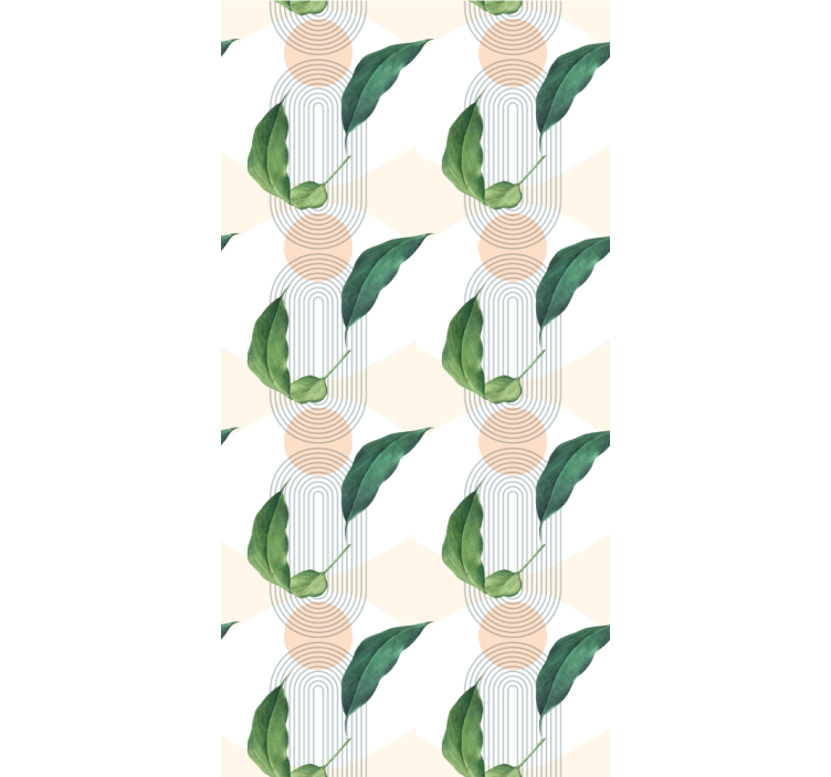 Leafy Geometric leaves wallpaper - TenStickers