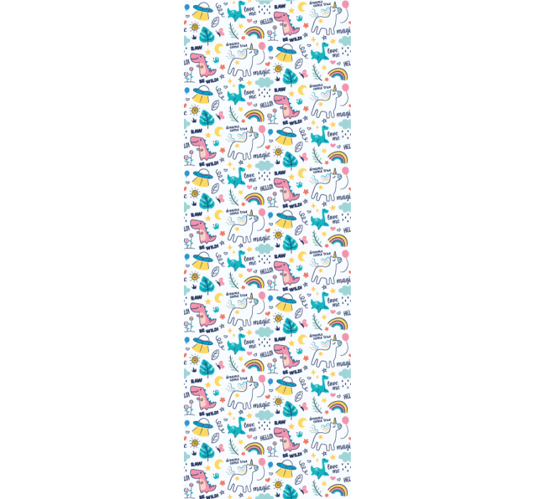 Magical Creatures Pattern butterflies wallpaper - TenStickers