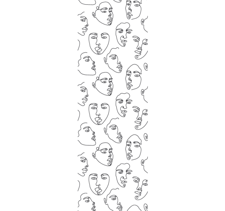 Line Art Faces art wallpaper - TenStickers