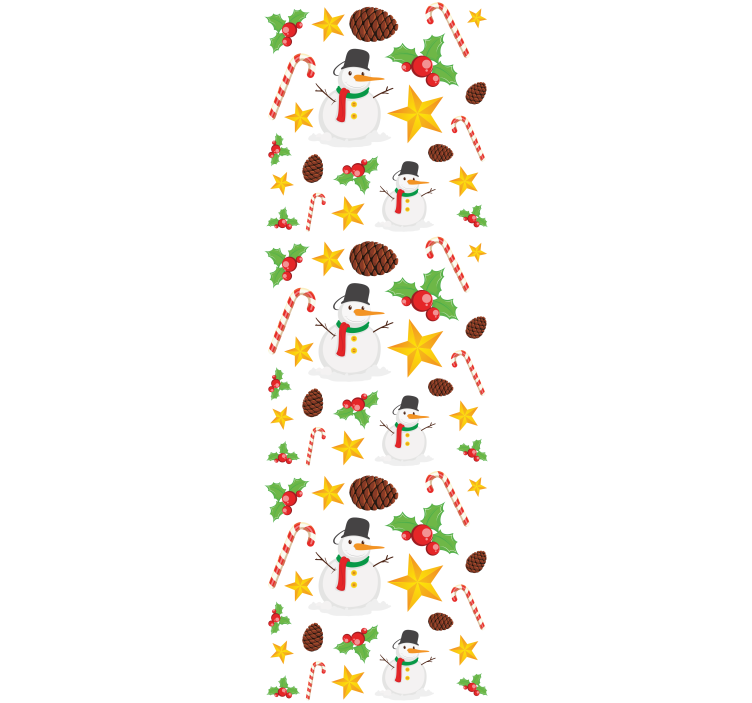 Festive Snowman Pattern holiday christmas wallpaper - TenStickers