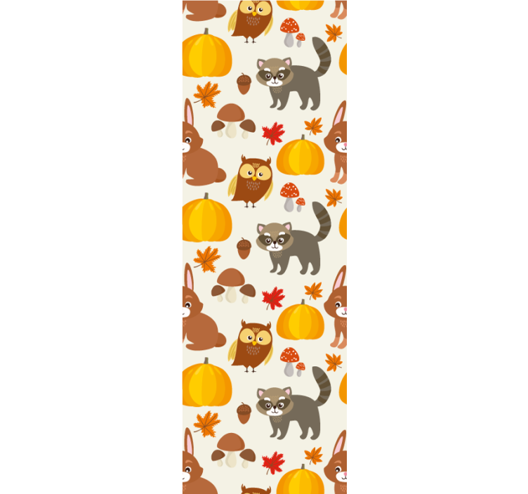 Autumn Fauna Pattern animals wallpaper - TenStickers