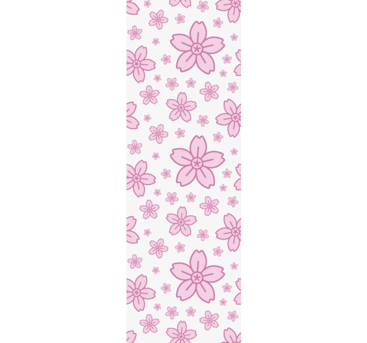 Flowers wallpaper in pink floral pattern - TenStickers