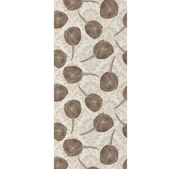 Elegant gray pattern flowers wallpaper - TenStickers