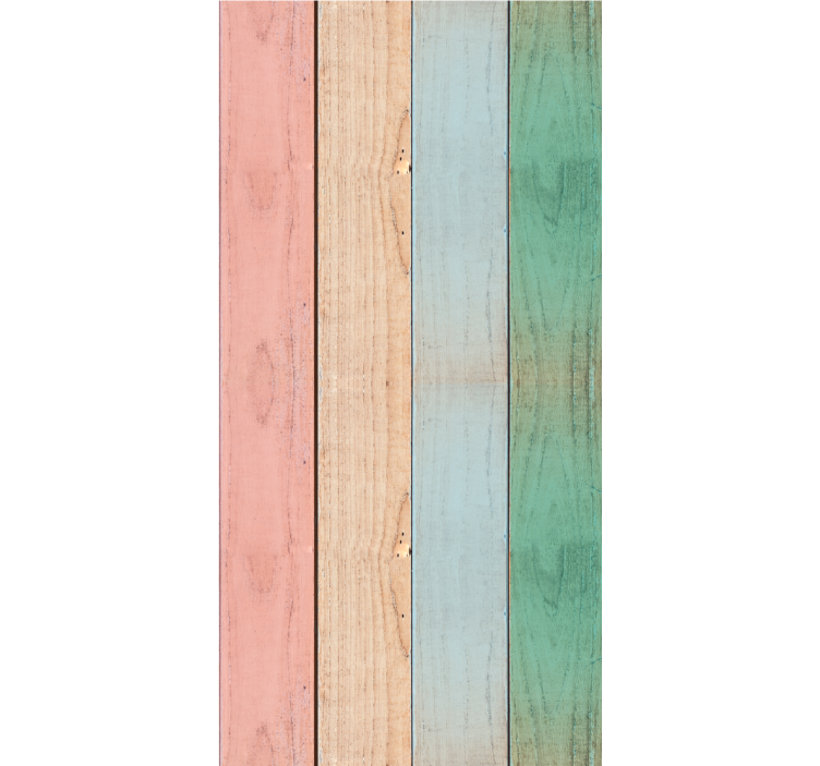 Pastel Plank Patterns wood effect wallpaper - TenStickers