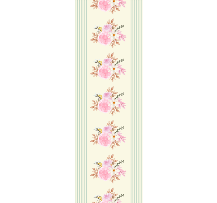 Floral wallpaper with floral stripe design - TenStickers
