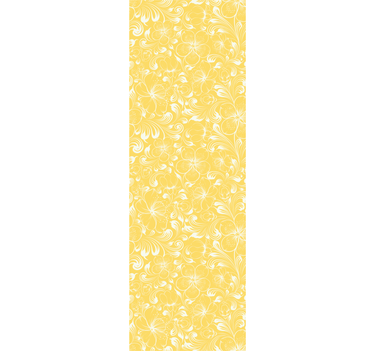 Lively yellow pattern flowers wallpaper - TenStickers