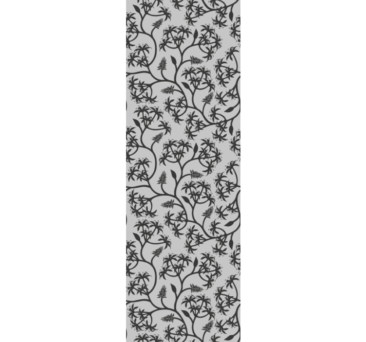 Branch pattern on gray background floral wallpaper - TenStickers