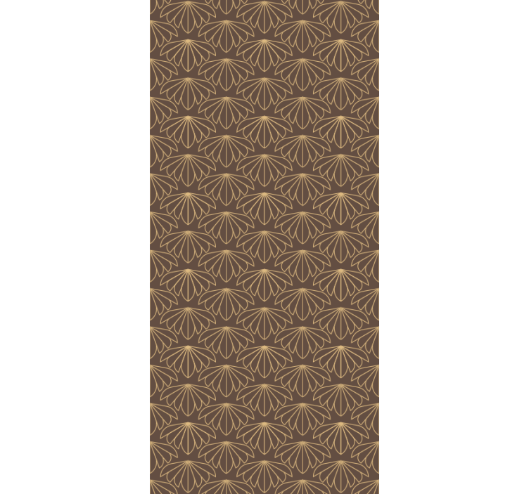 Floral wallpaper in brown stylised pattern - TenStickers