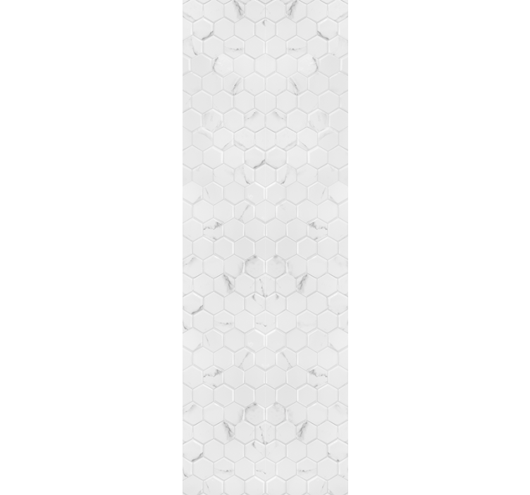 Hexagon white pattern marble effect wallpaper - TenStickers