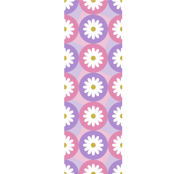 Daisy pink motif floral wallpaper - TenStickers
