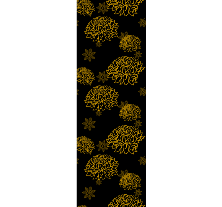 Floral wallpaper with golden floral pattern - TenStickers