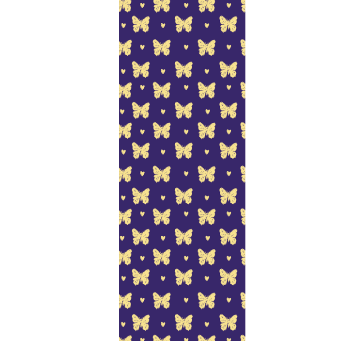 Blue and golden pattern butterflies wallpaper - TenStickers