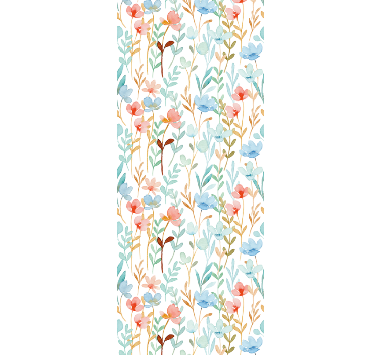 Aquarella minimalistic pattern flowers wallpaper - TenStickers