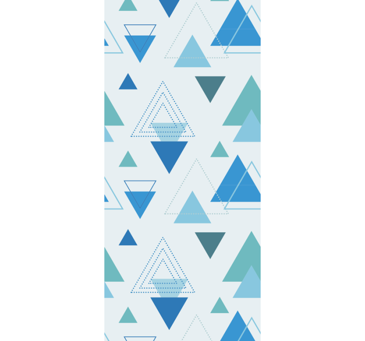 Blue modern shapes triangles wallpaper - TenStickers