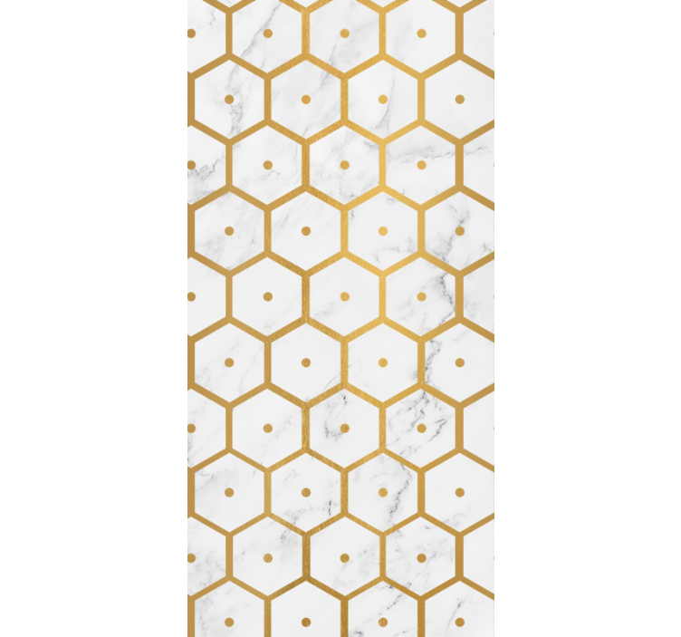 Hexagonal Pattern Elegance bathroom wallpaper - TenStickers