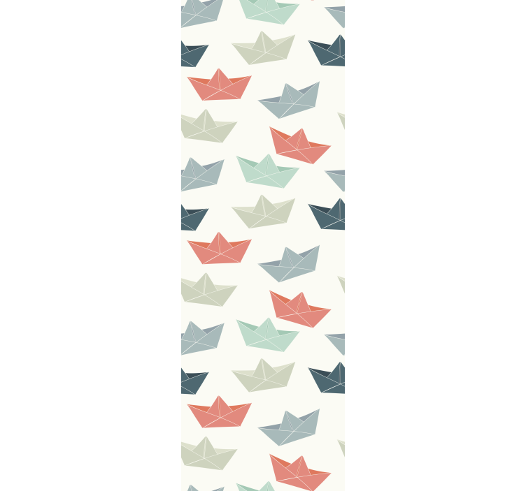 Origami boats wallpaper childrens room - TenStickers