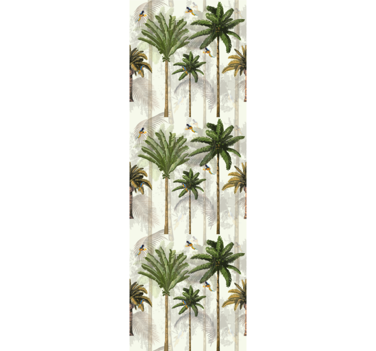 Beige palm pattern jungle themed wallpaper - TenStickers