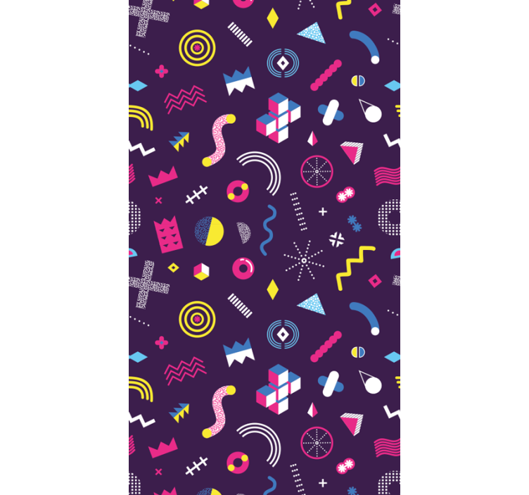 Vibrant Retro Shapes wallpaper geometric - TenStickers