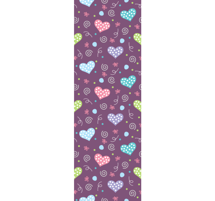 Colorful Heart Patterns polka dots wallpaper - TenStickers