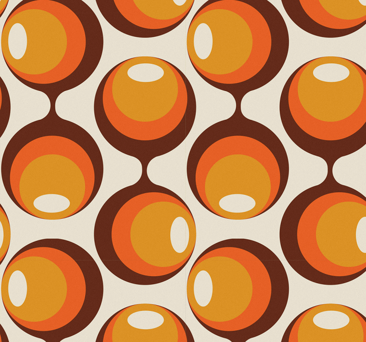 Semi oblong shape design 70's retro wallpaper - TenStickers