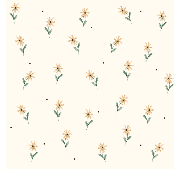yellow daisies Living room wallpaper - TenStickers