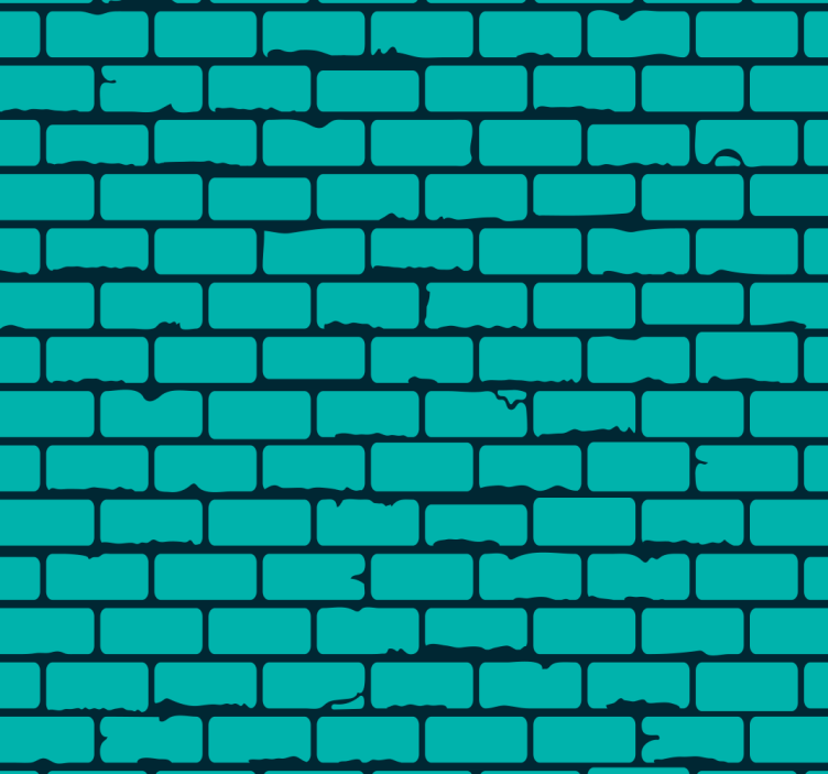 Teal Brick Illusion bricks wallpaper - TenStickers