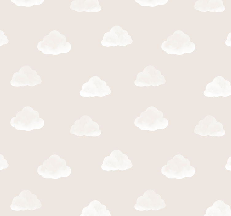 Beige clouds pattern nursery room wallpaper - TenStickers