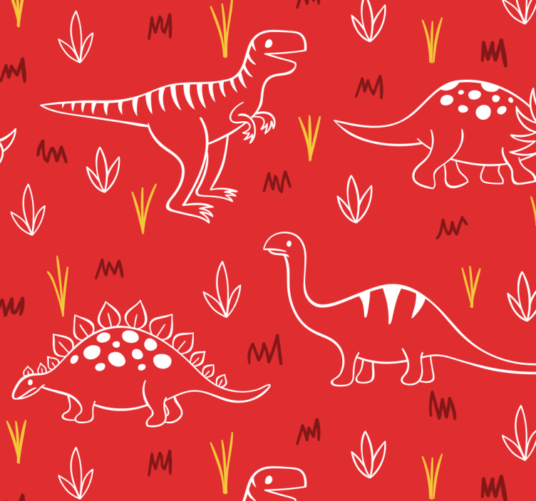 Dinosaur Illustration dinosaurs wallpaper - TenStickers