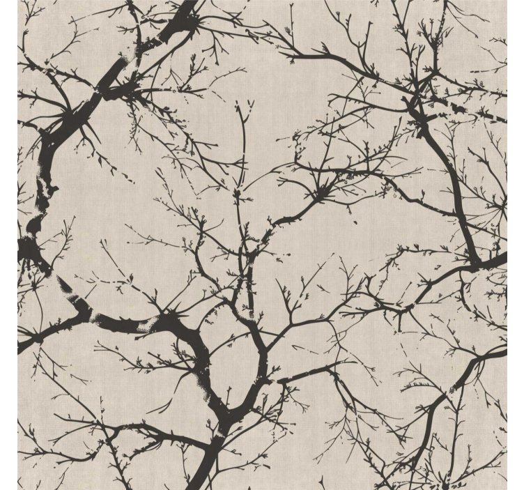 Thin black  branches contemporary wallpaper - TenStickers