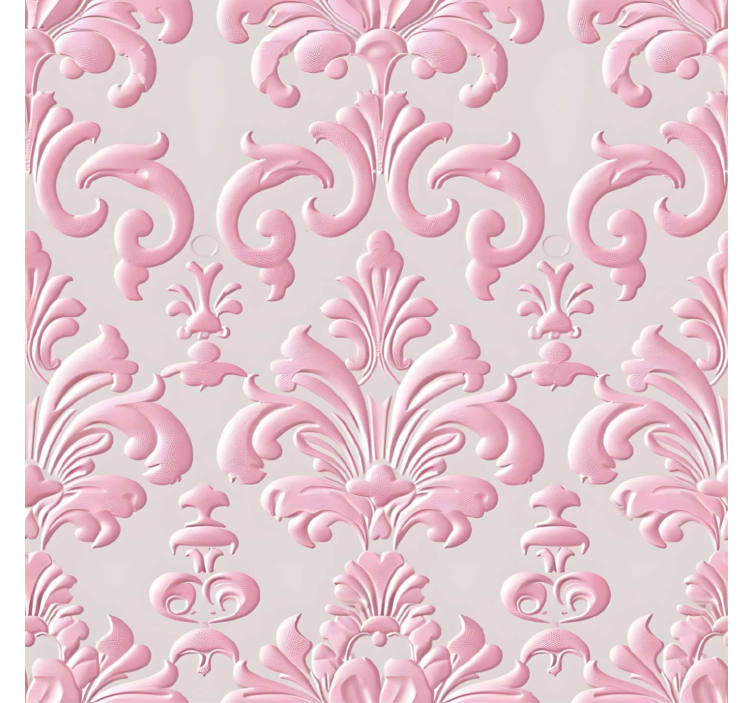 Pink pattern baroque wallpaper - TenStickers