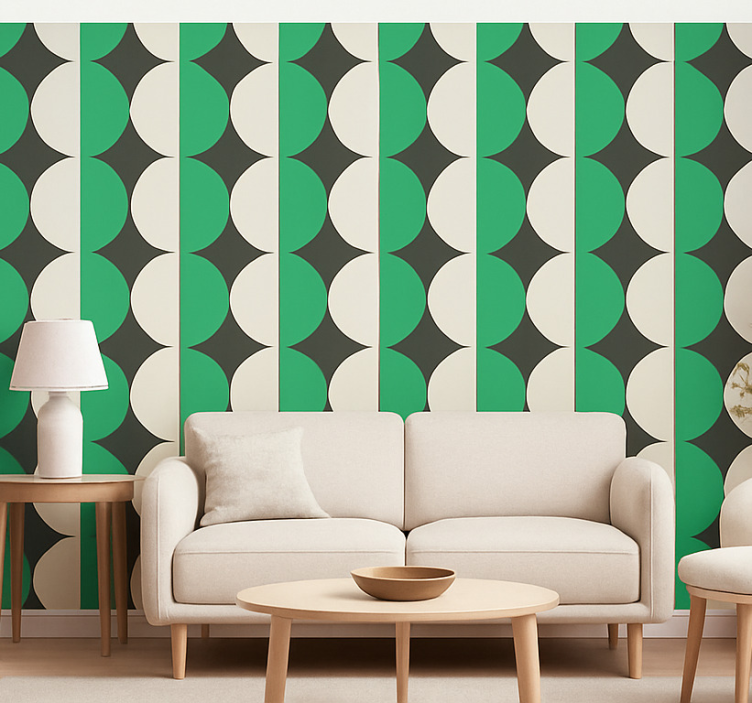 1970's emerald harmony retro wallpaper - TenStickers