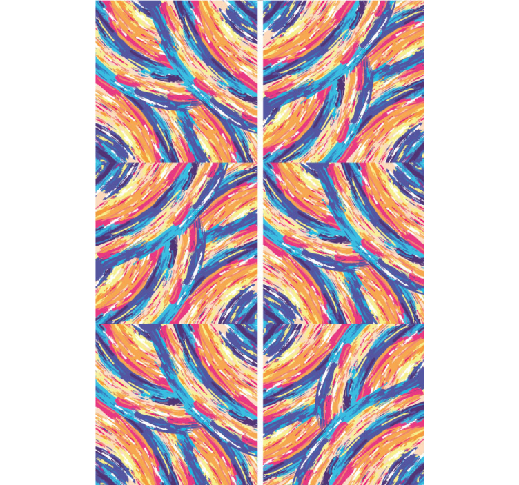 Vibrant Brush Strokes abstract wallpaper - TenStickers